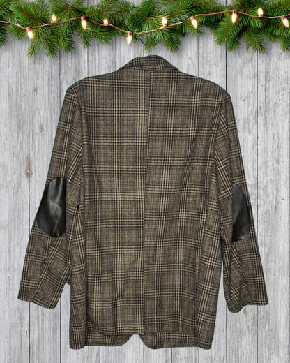 Brown and Cream Plaid Blazer