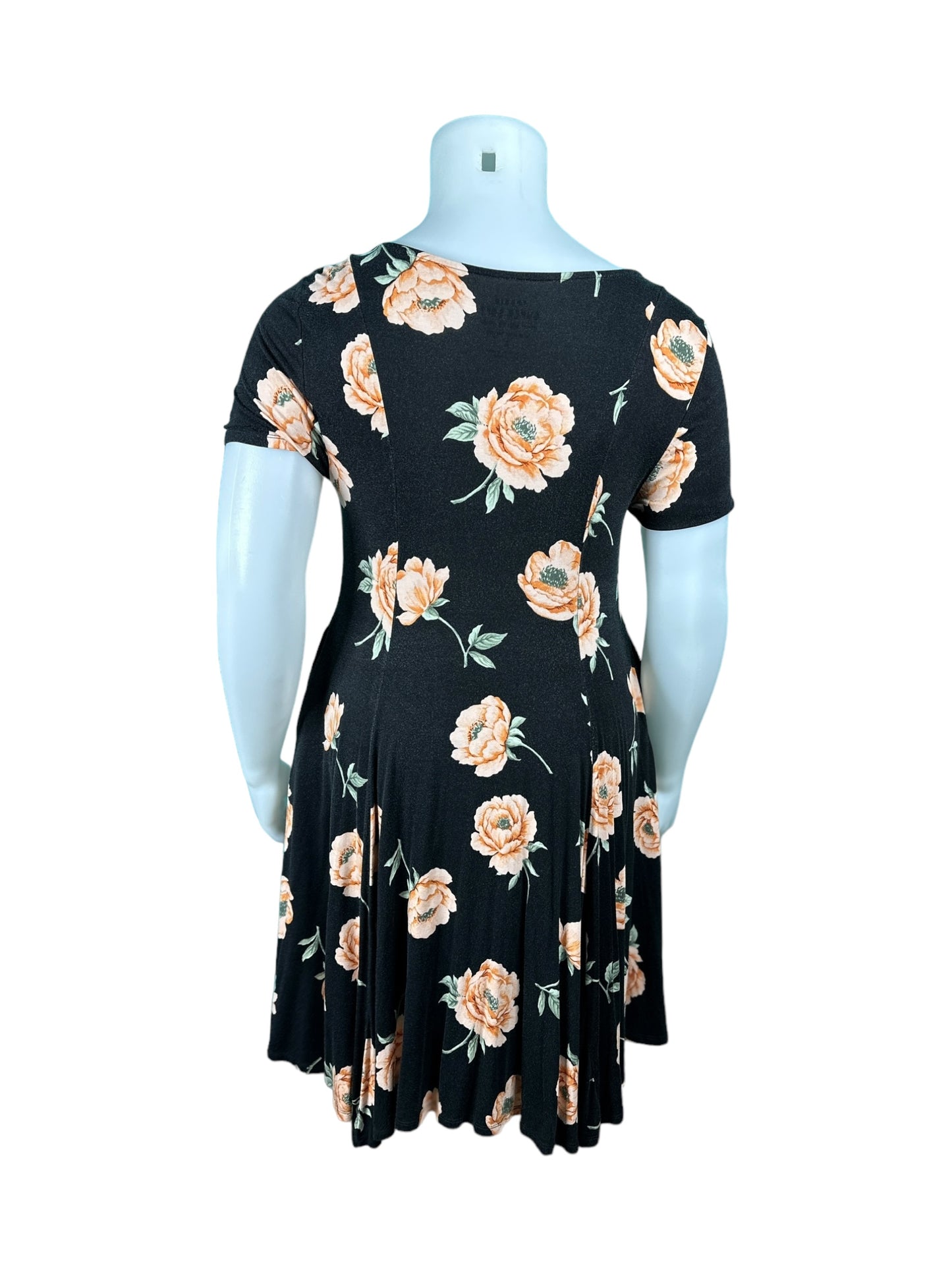 Black Floral Sweetheart Neckline Mini Dress (2)