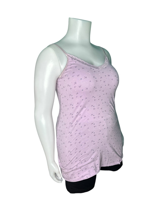 Light Purple Floral with Lace Cami
