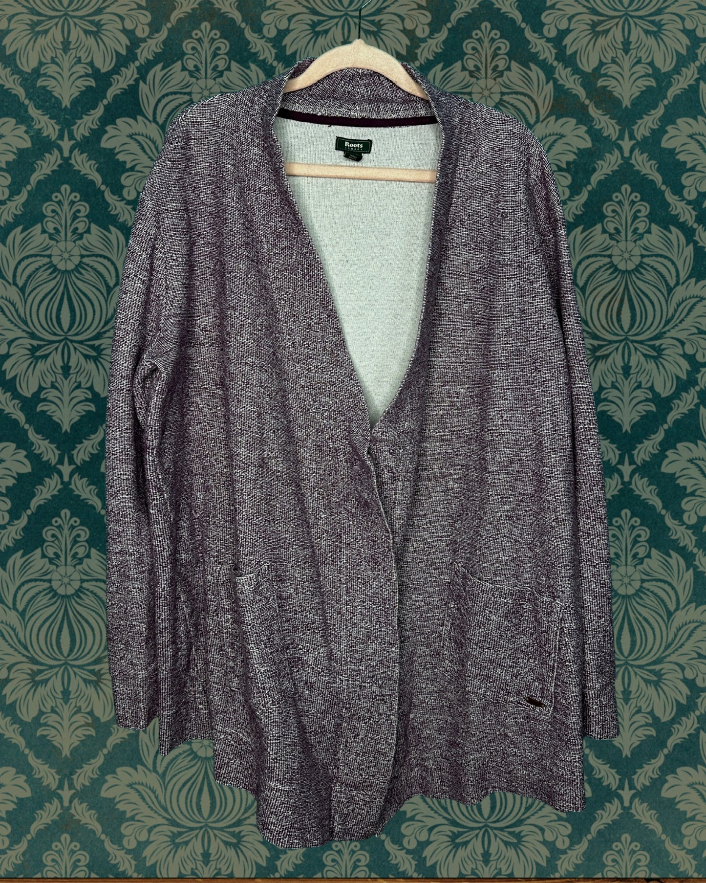 Purple & White Long Sleeved Cardigan