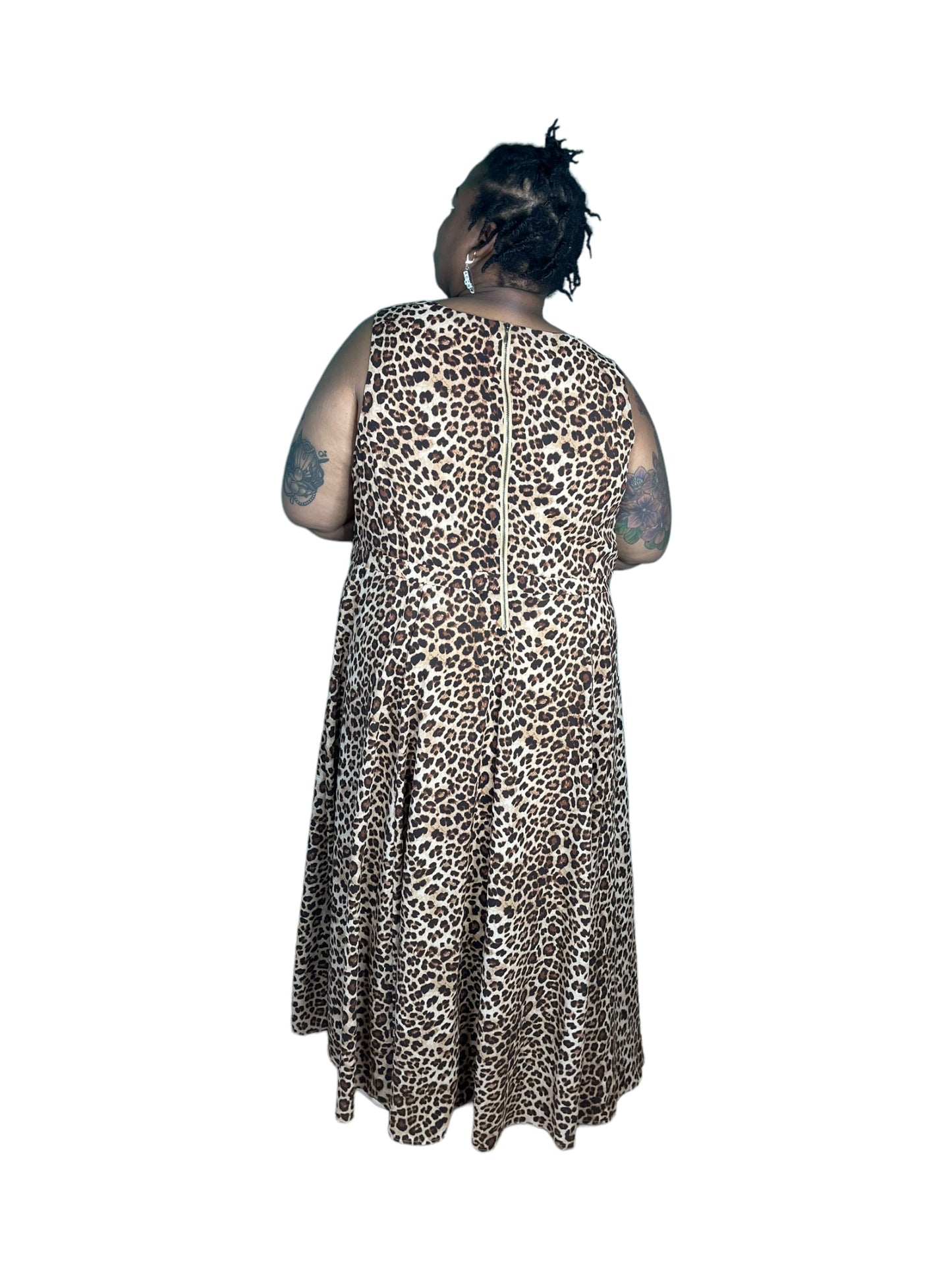 Classic Cheetah Print  Sleeveless Maxi Dress