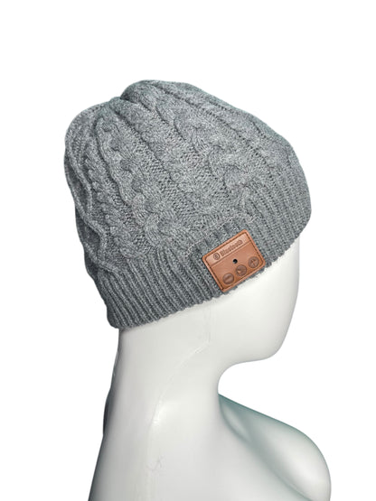 Grey Bluetooth Cable Knit Toque