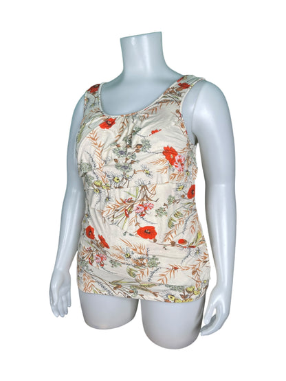 Cream Floral Tank Top