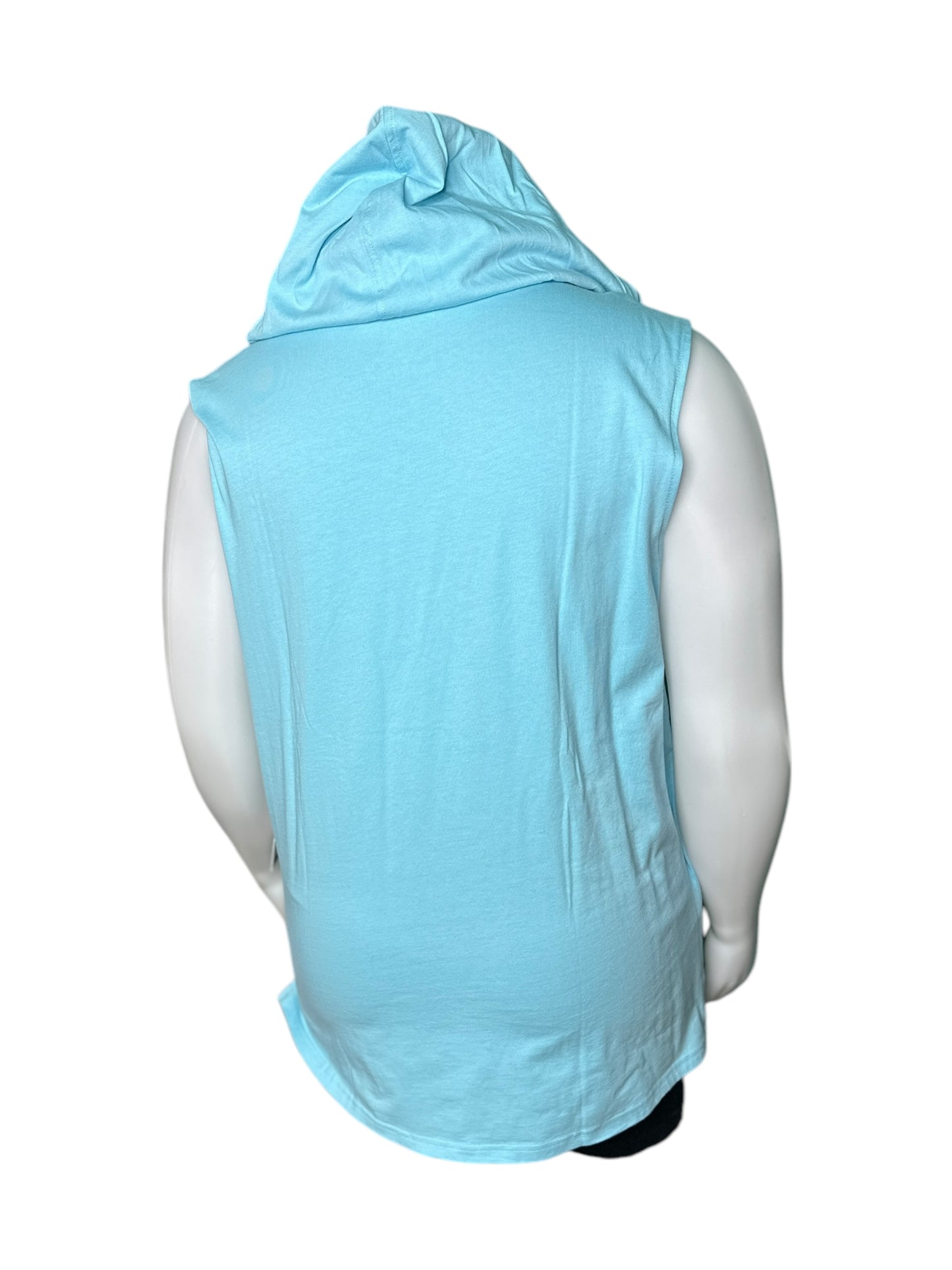 Baby Blue Sleeveless Hooded Shirt