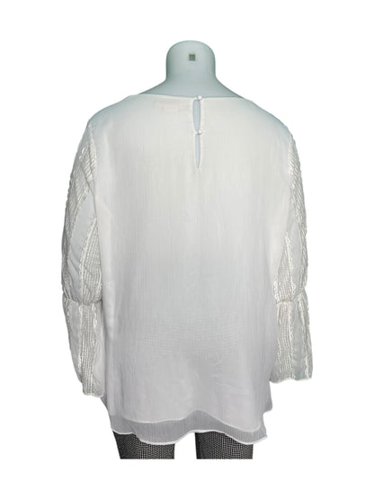 White Blouse with Long Lace Sleeved