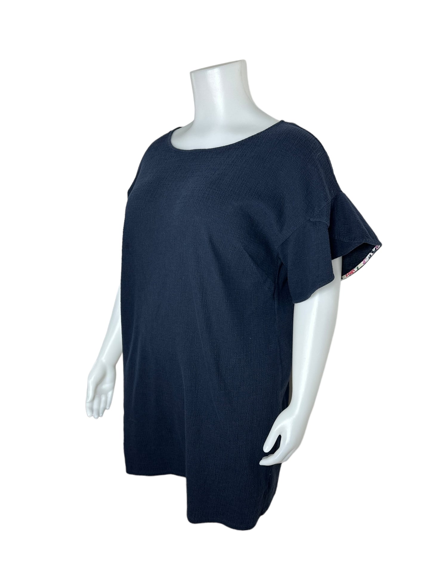 “Artisan NY” Navy Blue Dress w/ Flaired Sleeves (3X)