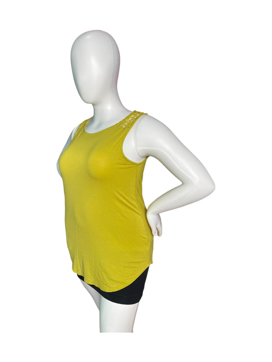 Yellow Lace Back Detail Tank Top
