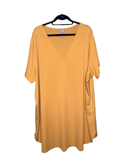 Bright Yellow Short Sleeved V-Neck Dress
