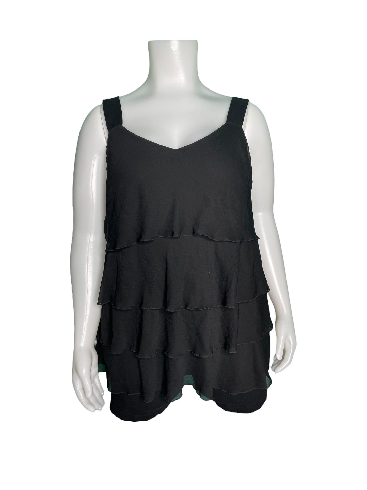 Black Ruffles Sleeveless  Blouse