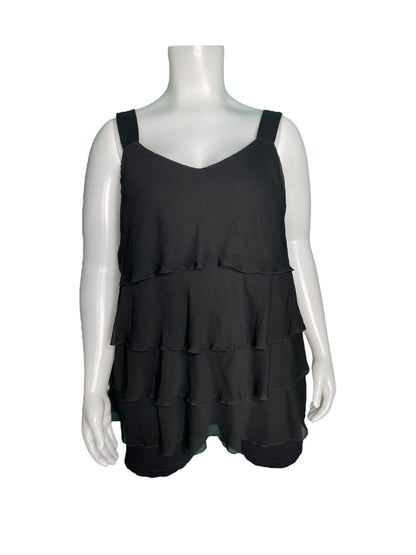 Black Ruffles Sleeveless  Blouse