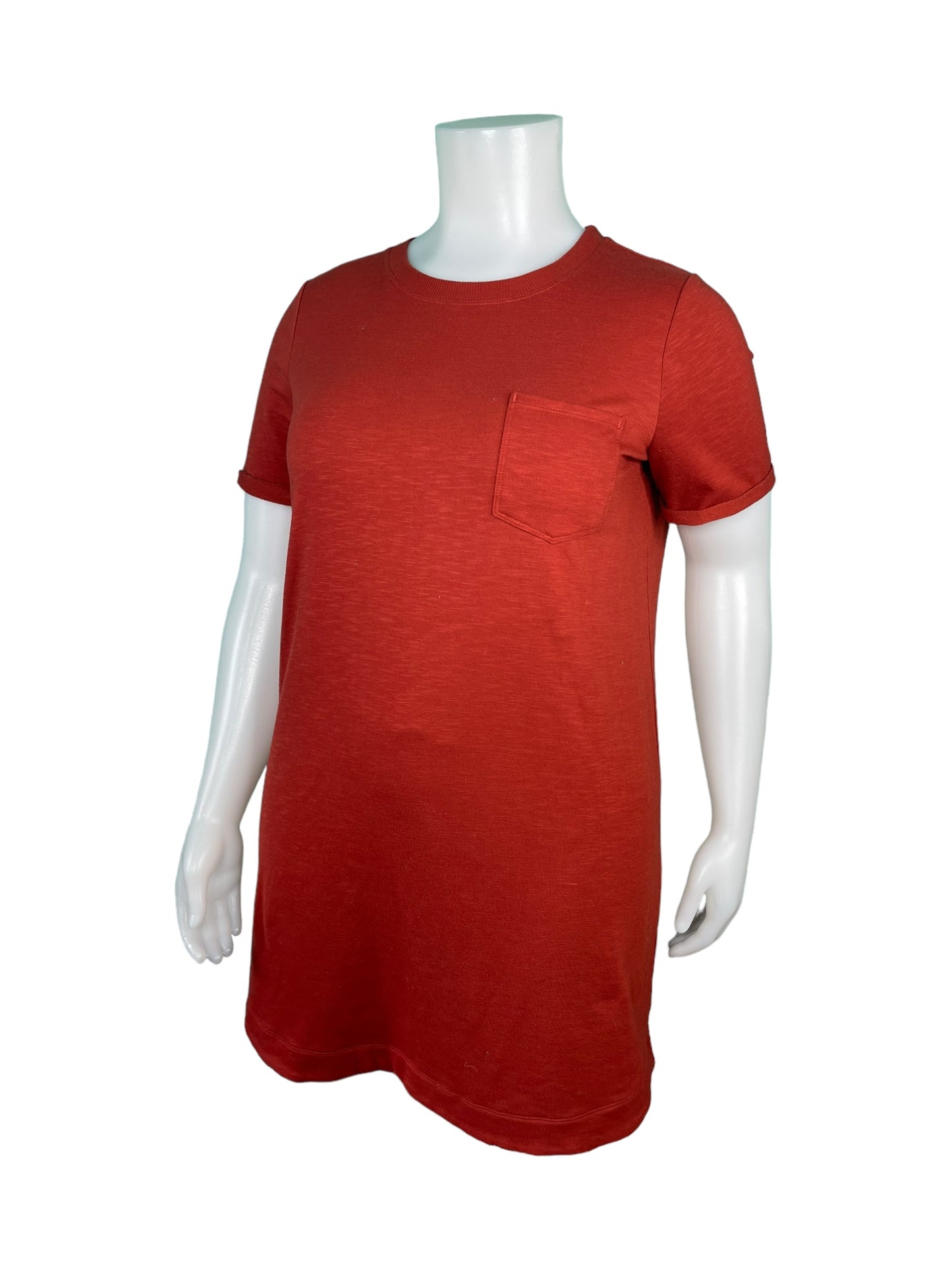 Rust T-Shirt Dress w/ Breast Pocket