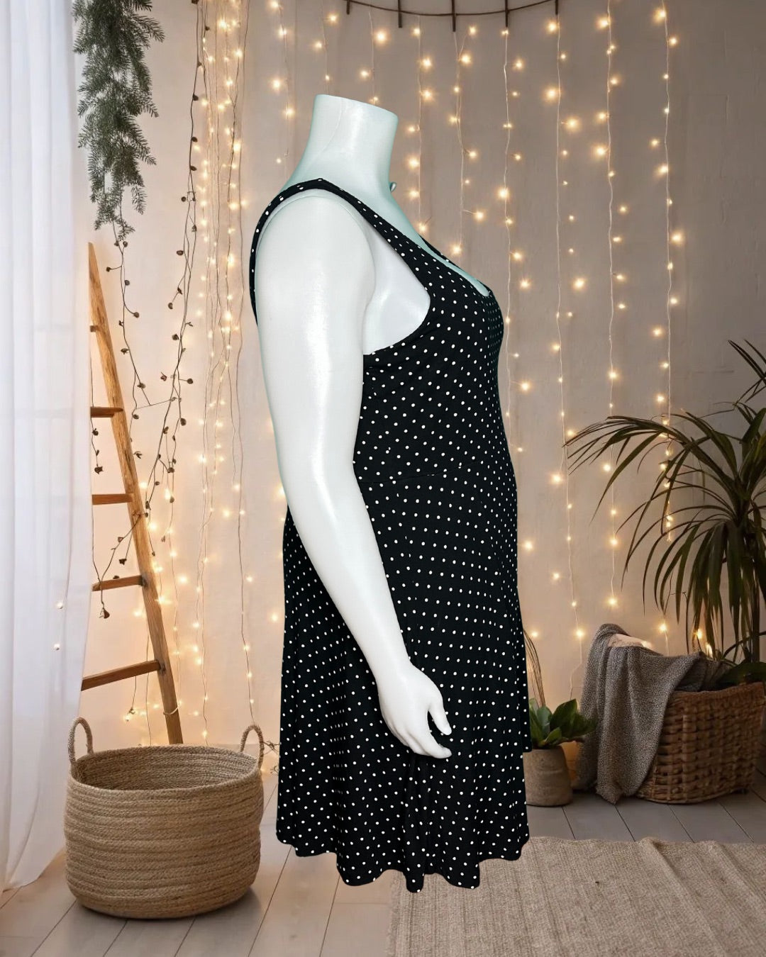 Black w/ White Polka Dot Sleeveless Dress