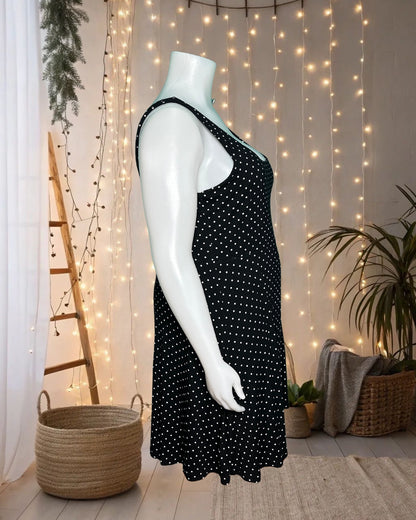 Black w/ White Polka Dot Sleeveless Dress
