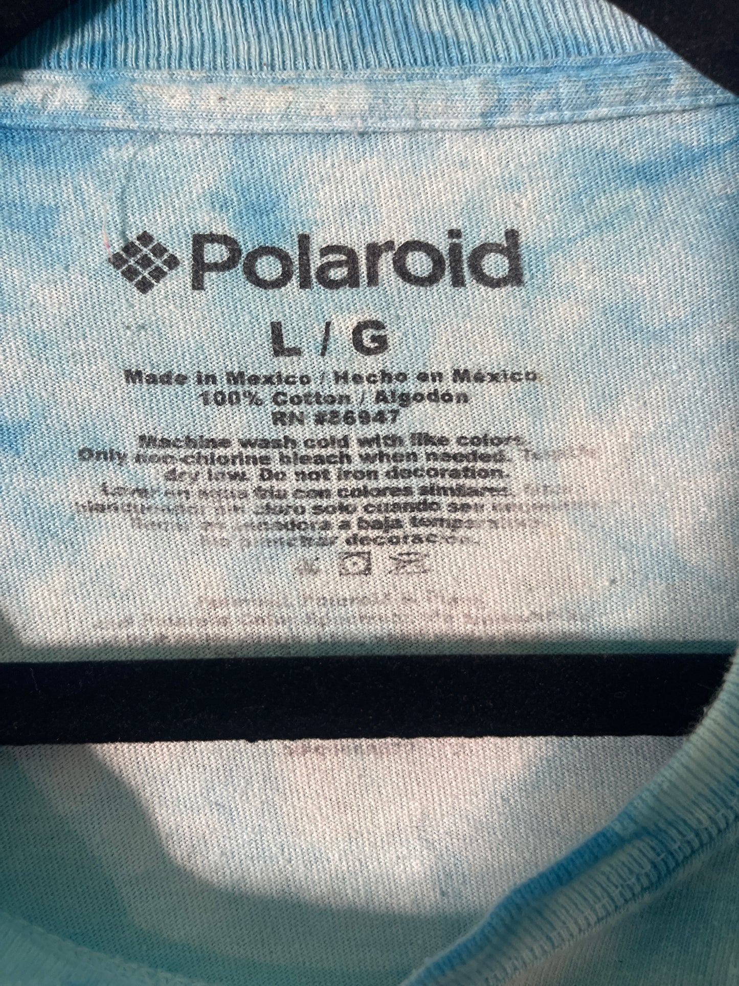 Blue Tie Dye " Polaroid" Crop Top