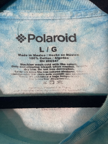 Blue Tie Dye " Polaroid" Crop Top