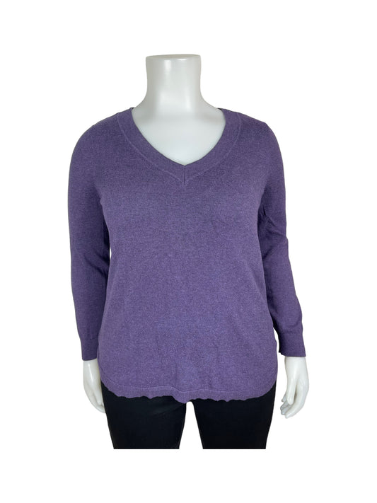 “Reitmans” Purple V-Neck Sweater (2X)