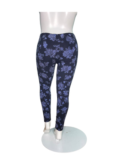 Navy + Blue Floral Leggings