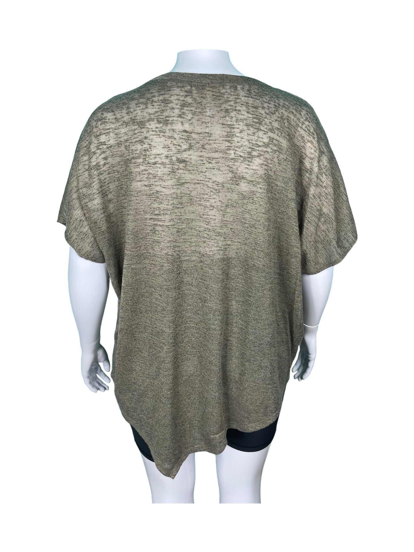 Olive Green Sheer Short Sleeved T-Shirt