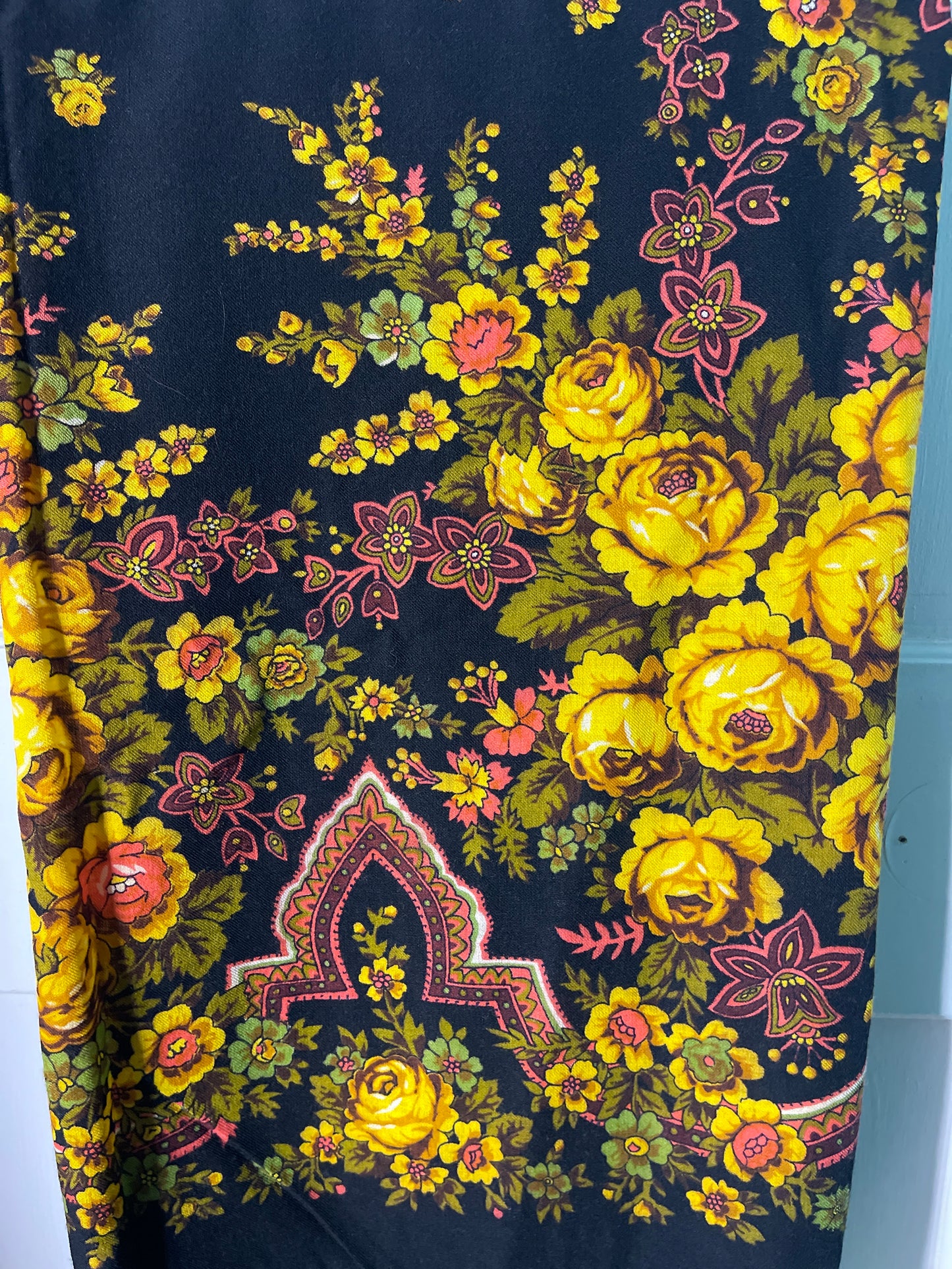 Black and Yellow Floral Patterned