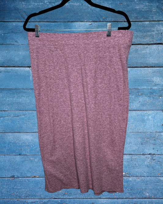 Pink Long Ribbed Skirt