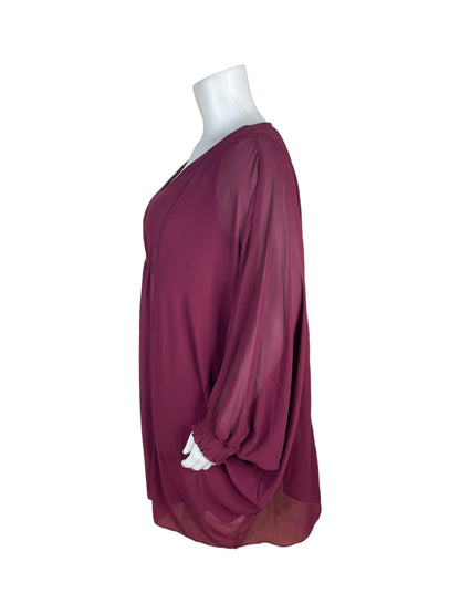 “Hayden Los Angeles” BurgundyV-Neck Dress (3XL)