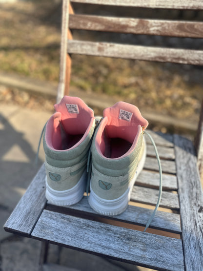 Light pink, Mint & Cream Sneaker Boots