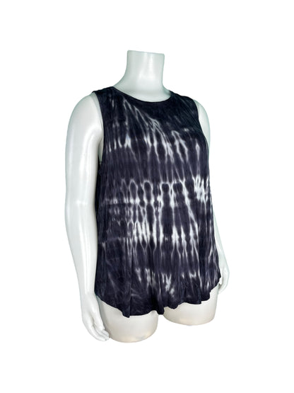 Navy Blue Tie Dye Sleeveless Shirt (XXL)