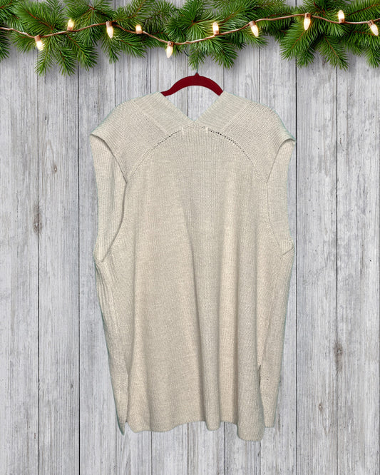 Cream V-Neck Knit Vest