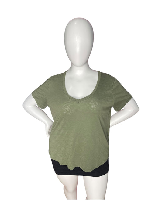 Olive Green V-Neck T-Shirt