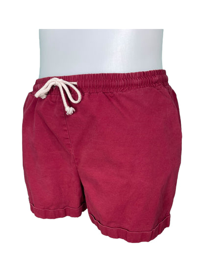 Burgundy Tie Waist Shorts