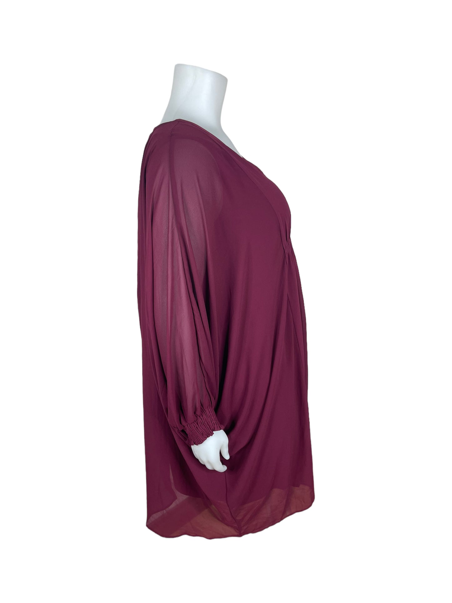 “Hayden Los Angeles” BurgundyV-Neck Dress (3XL)