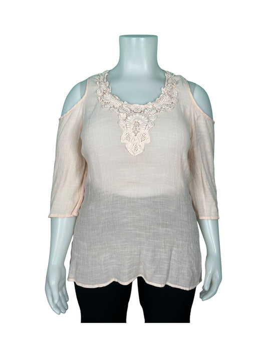 Light Pink Cold Shoulder Blouse