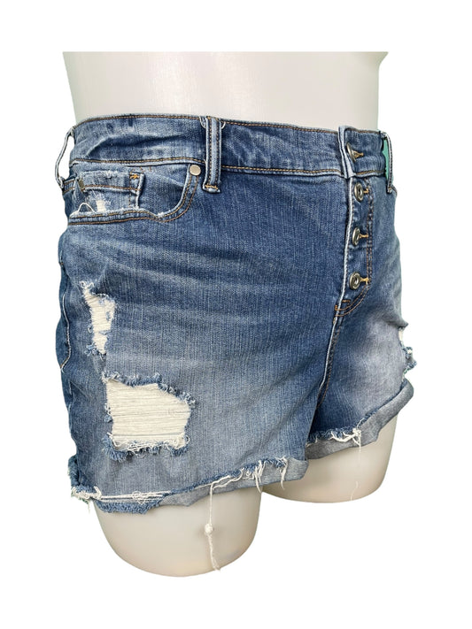 Blue Distressed Jean Shorts
