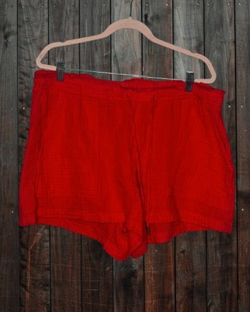 Red Flowy Light Shorts