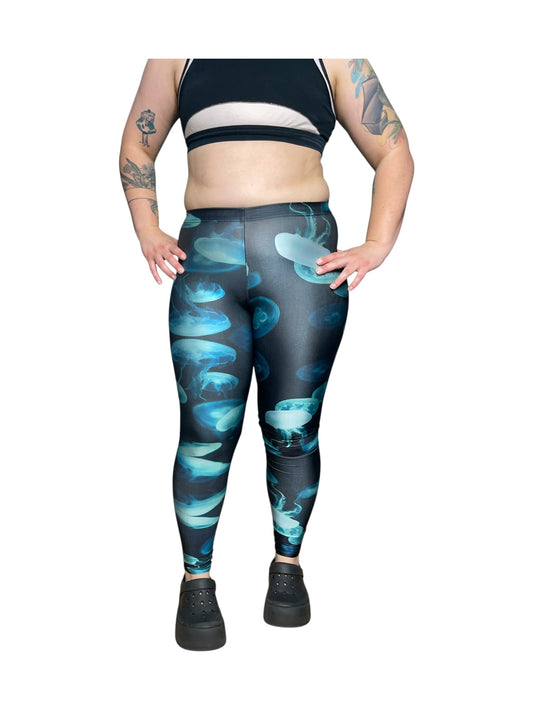 Navy and Turquoise Leggings