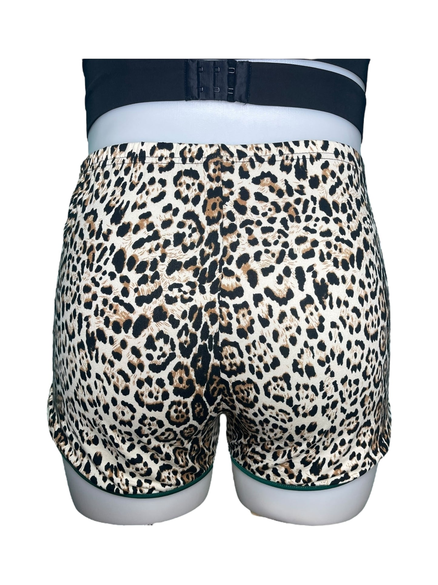 Cheetah Print w/ Green Side Piping Shorts