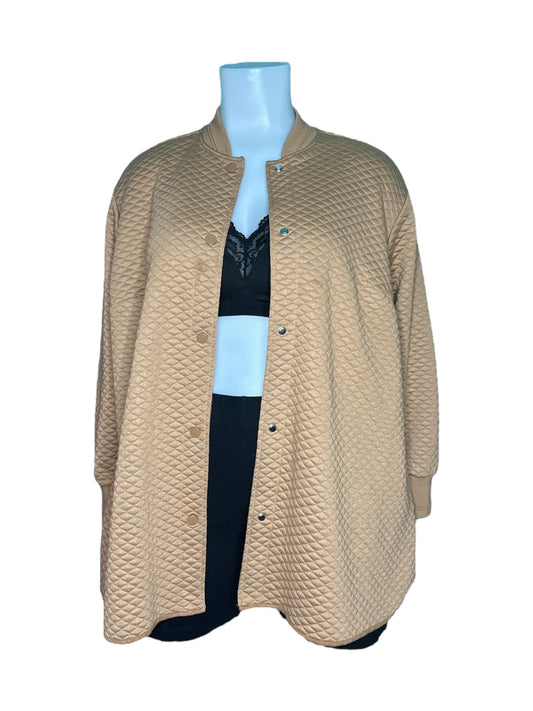 Beige Long Sleeved Quilt Jacket