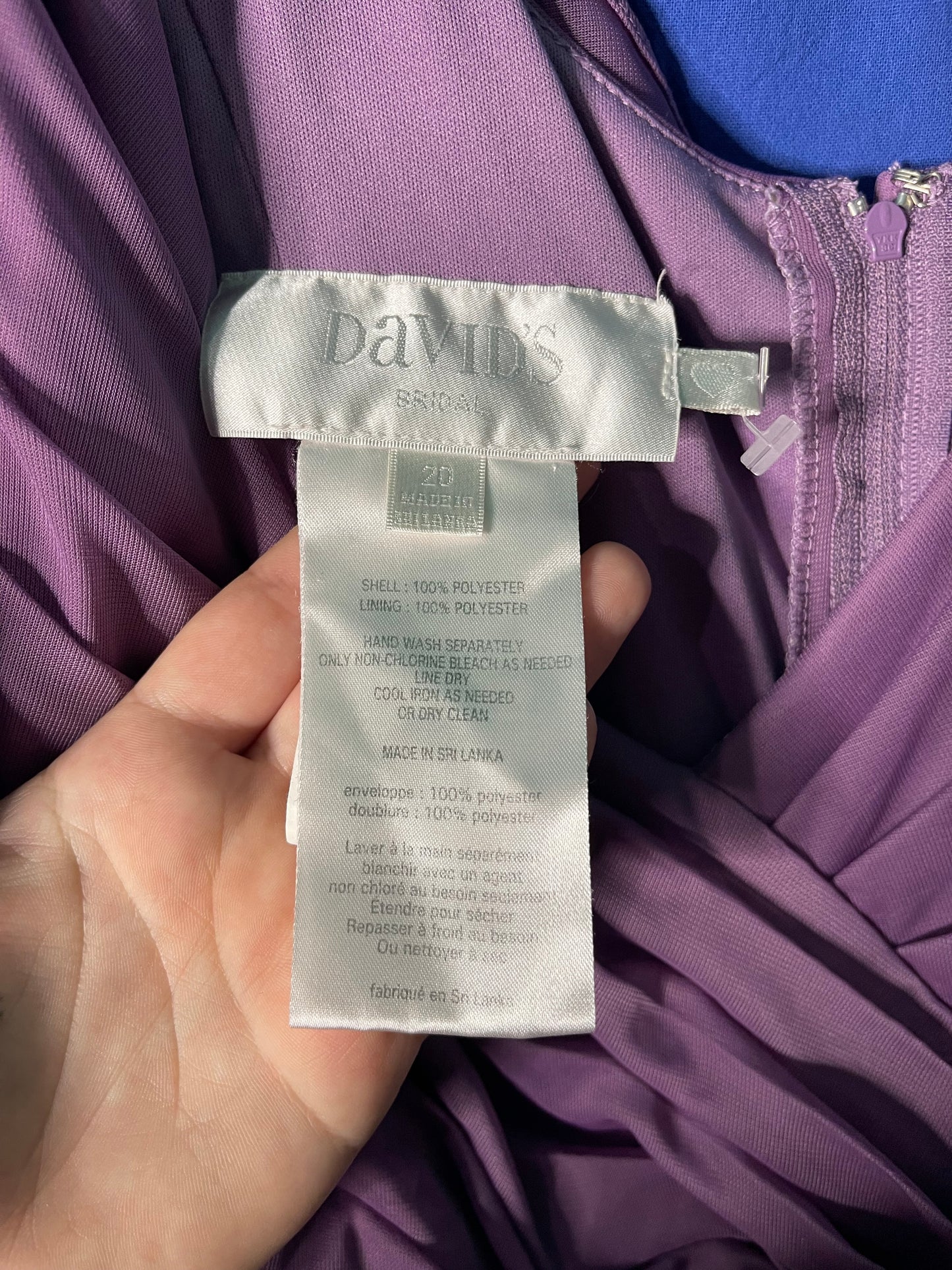 Light Purple V-Neck Sleeveless Dress