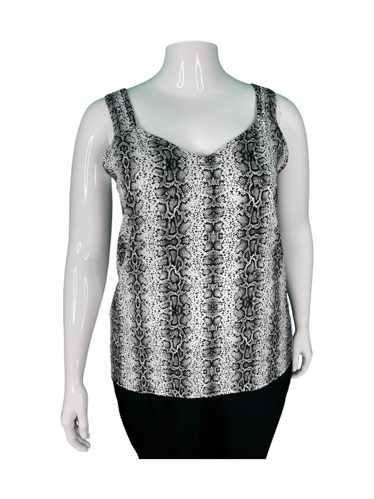 White & Black v-neck Tank