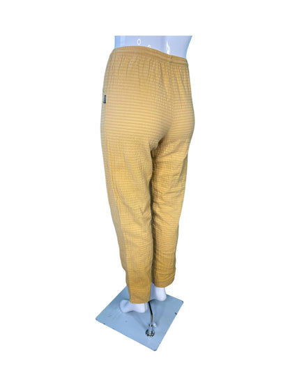 Yellow Texture Draw String Pants