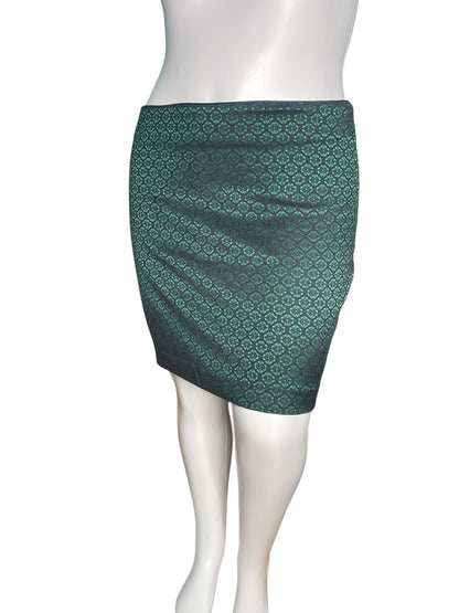 Green and Black Shimmery Fitted Skirt