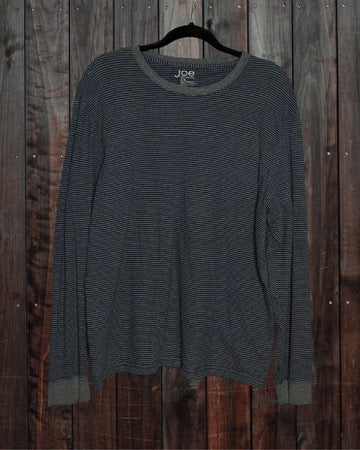 Grey Stripped Long Sleeved Jumper