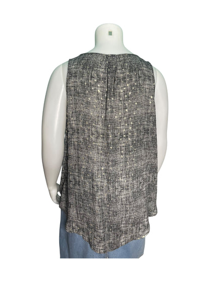 Grey V-Neck Sleeveless Blouse