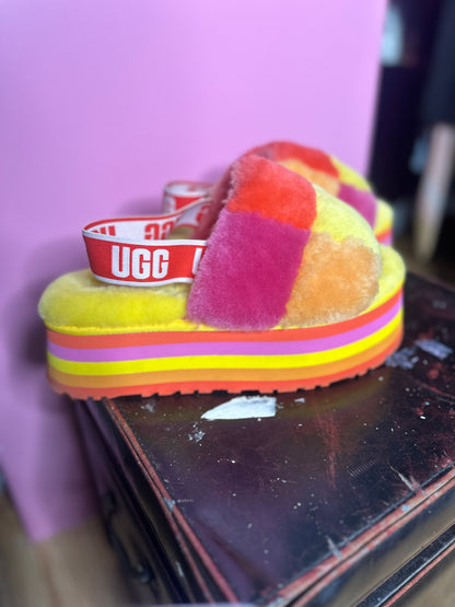 Pink, Orange, Yellow Platform Sandals