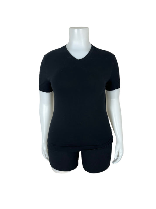 Black Basic V-Neck T-Shirt