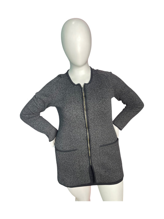 Dark Grey Long Sleeved Zippered Blazer