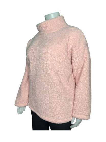 Pink Fluffy Long Sleeve Sweater