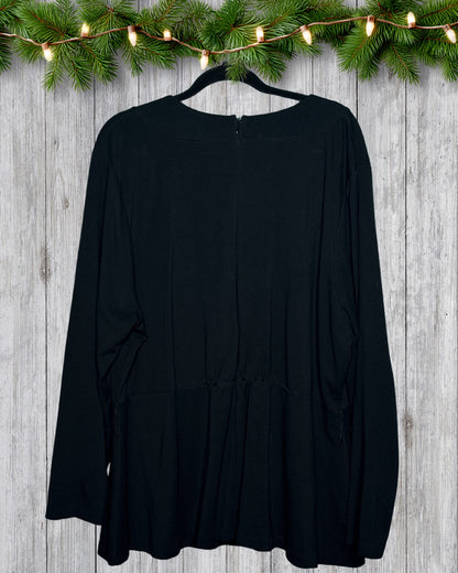 Black V-Neck Long Sleeved Blazer