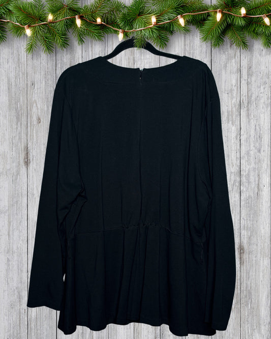 Black V-Neck Long Sleeved Blazer