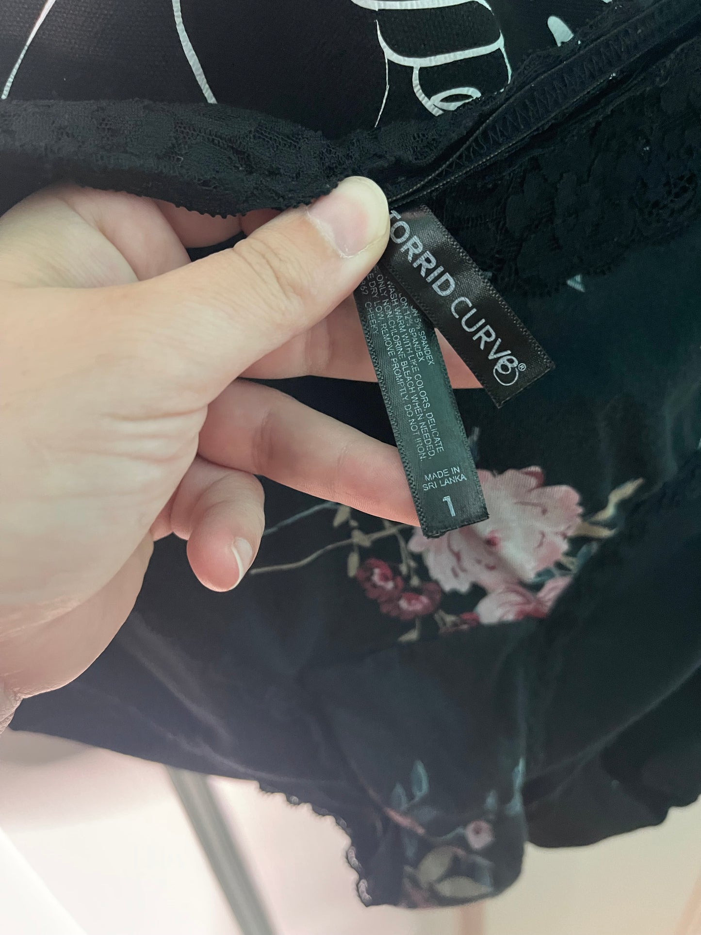 Black Floral w/ Lace Trim Waisted Underwear